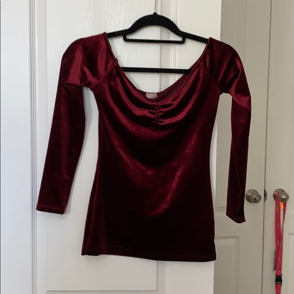 Red Velvet Off shoulder Top